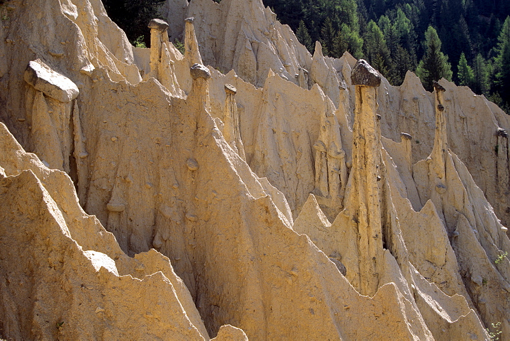 Terrestrial Pyramids in Percha, South Tirol, Italy, Europe