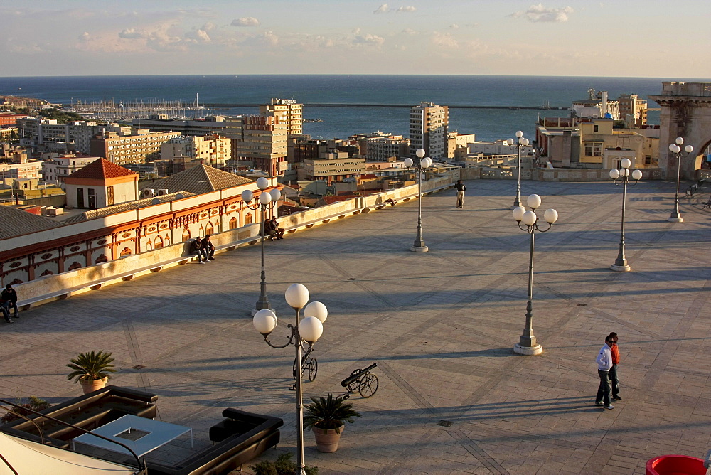 Bastione San Remy, viewing terrace and meeting point, Cagliari, Sardinia, Italy, Europe