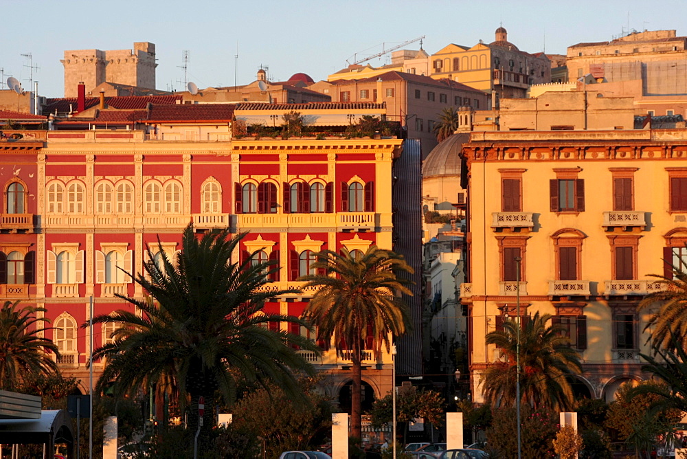 Via Roma in the old part of town , Cagliari, Sardinia, Italy, Europe