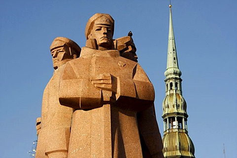 Memorial for the red Latvian riflemen in Riga, Latvia, Baltic states