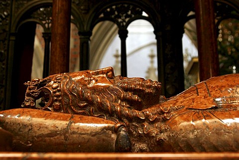 Tomb in the cathedral on the Wavel Hill in Krakow, Poland, Europe