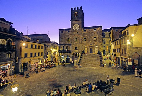 Palazzo del Popolo, Piazza della Repubblica, Cortona, Province of Arezzo, Tuscany, Italy, Europe