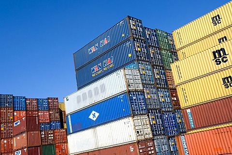 Overseas container, Port of Hamburg, Germany