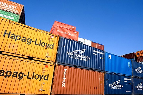 Overseas container, Port of Hamburg, Germany