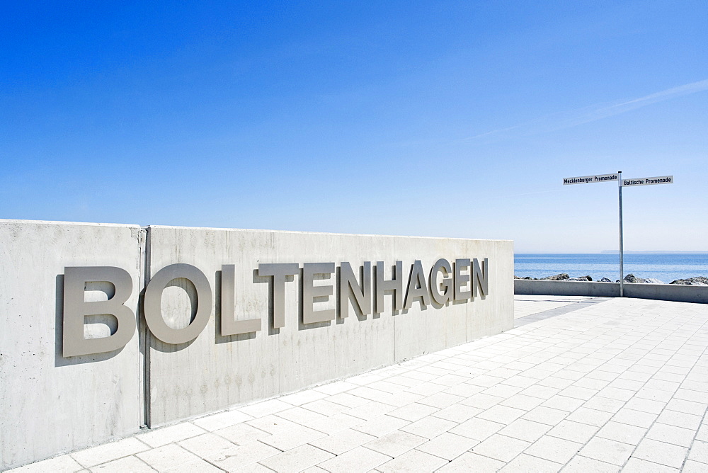 Boltenhagen lettering in the Marina Hotel Resort, Boltenhagen, Mecklenburg-Western Pomerania, Germany, Europe