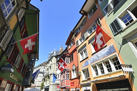 Augustiner-Gasse or alley, Zurich, Switzerland, Europe