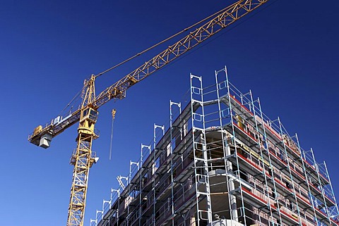 Construction site "Arnulfpark" with crane, Munich, Upper Bavaria, Bavaria, Germany