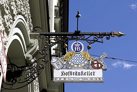 Sign, Hofbraeukeller, Munich, Bavaria, Germany