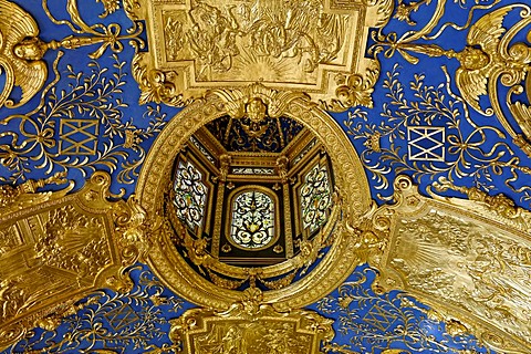 Ceiling details, "Rich chapel", the private Prayer Room of the Duke Maximilian I in the Residence Museum, Munich, Upper Bavaria, Bavaria, Germany