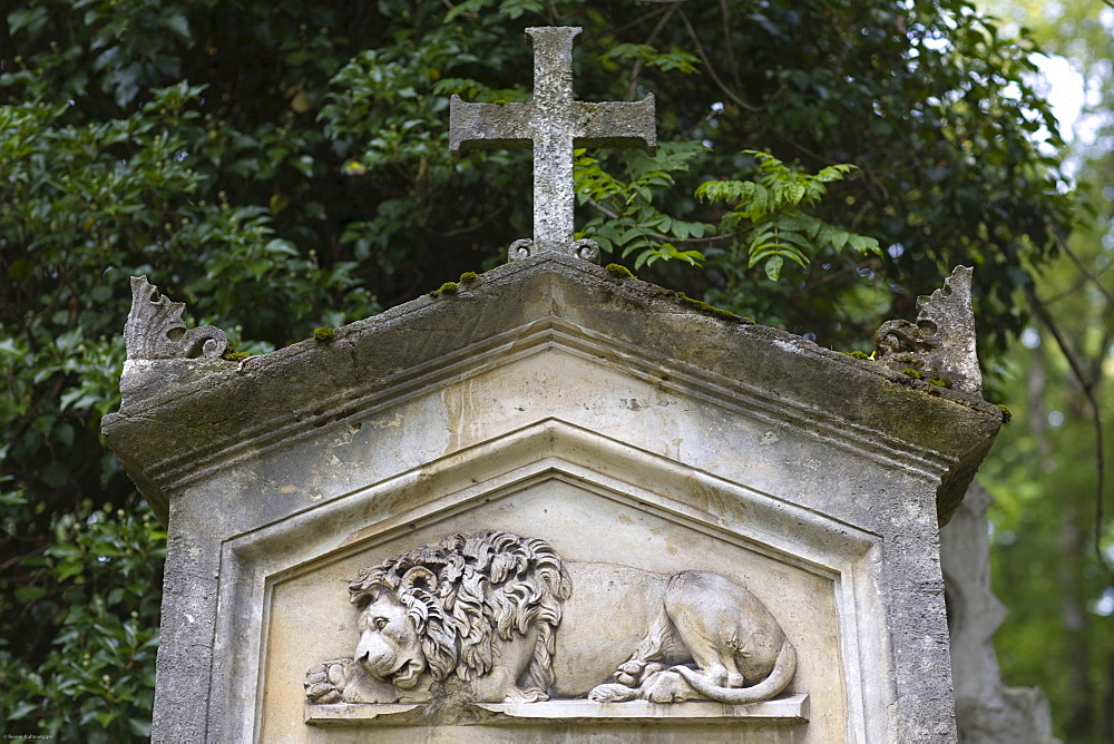 Grave of Elias Mauromichalis, 1800-1836, Greek officer, adjutant of King Otto of Greece, Alter Suedfriedhof, old cemetery in Munich, Bavaria, Germany