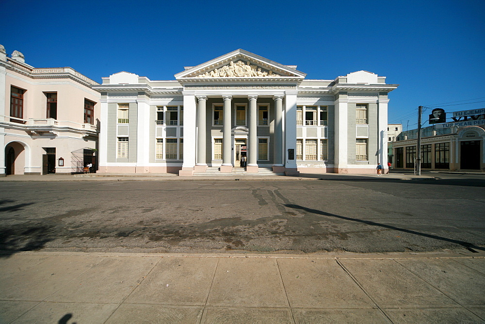 Buildings at Jose Marti Park in Cienfuegos, Cuba, Caribbean, Americas