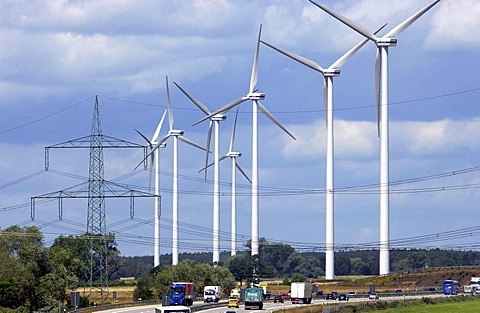 Windpark at the freeway Autobahn A13