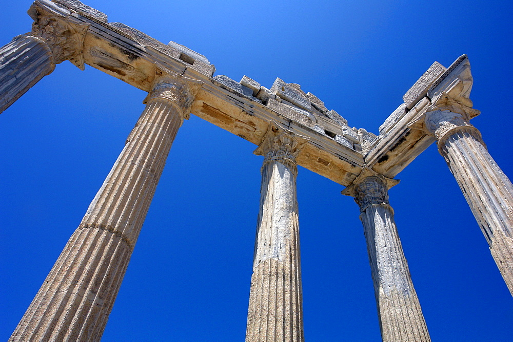 Roman ruins in the townscape of Side. Apollon Temple, Side, Turkey.