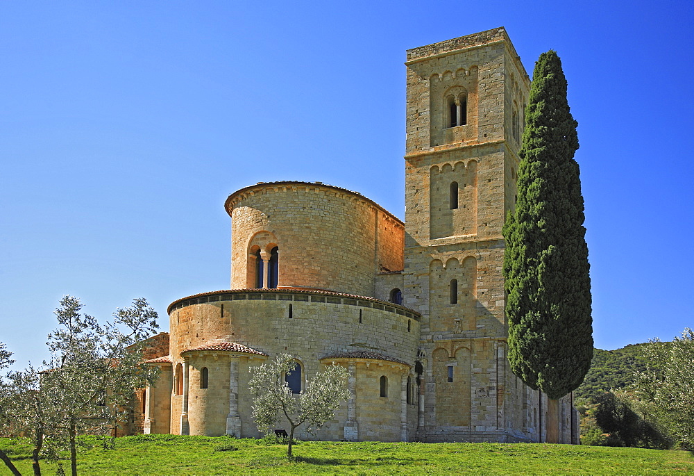 Church and monastery of Sant' Antimo, Tuscany, Italy