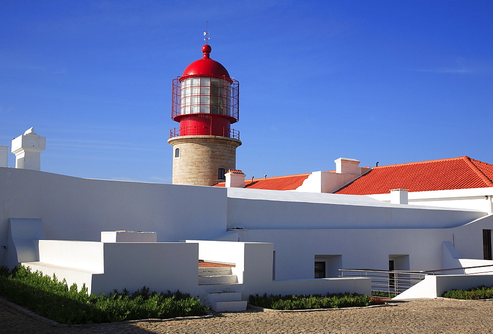 Lighthouse at the Cabo de Sao Vicente, Algarve, Portugal