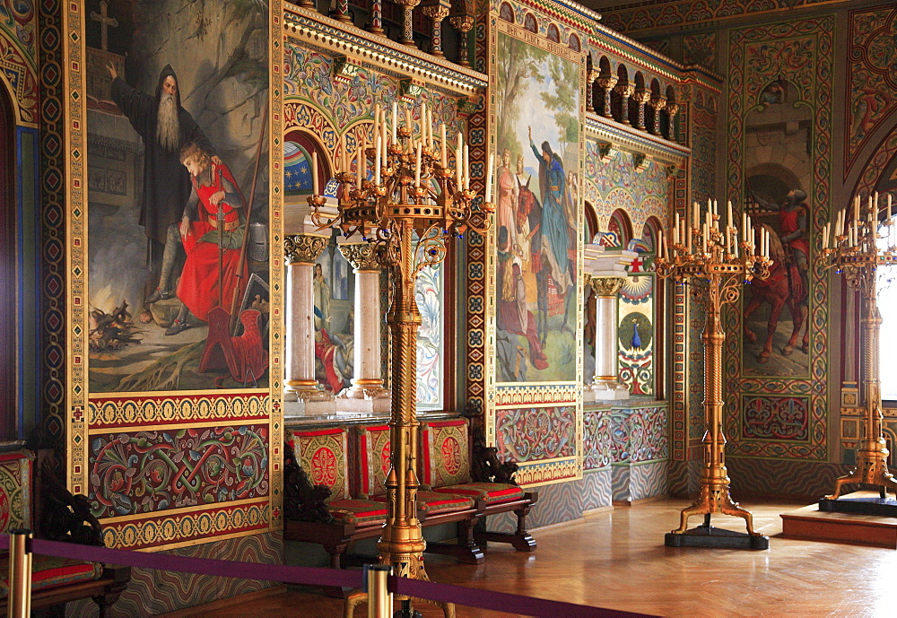 Room in Hohenschwangau Castle near Fuessen, Schwangau, Bavaria, Germany