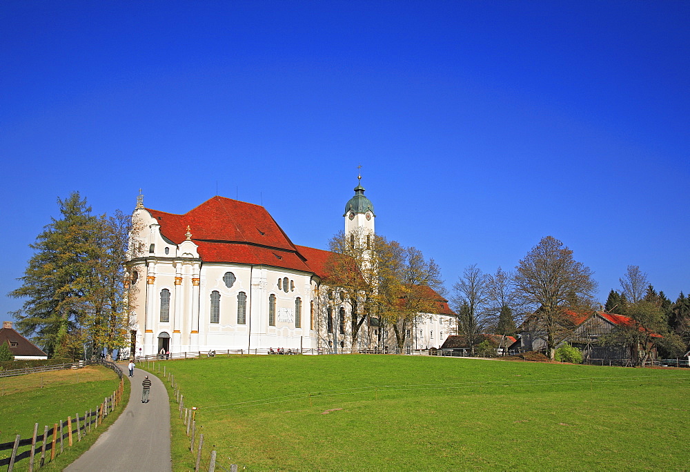 Wies Church, pilgrimage church of the scourged Savior, County Steingaden, Pfaffenwinkel, Bavaria, Germany, Europe