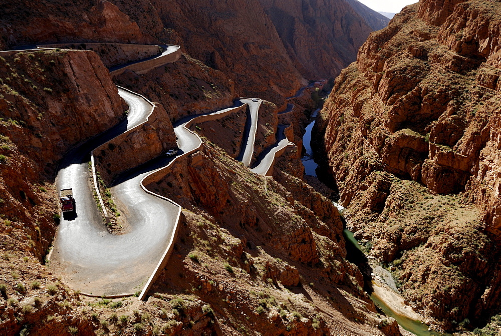 Pass road going through the Atlas Mountains, Dades Gorge, Morocco, North Africa