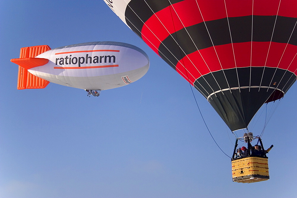 Hot-air balloons in the air