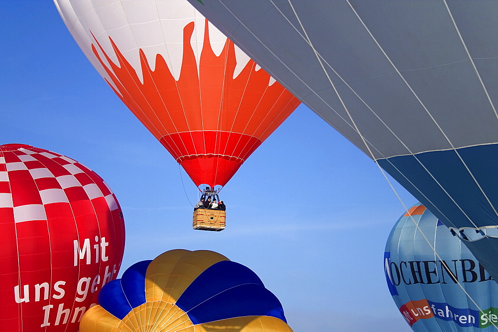 Flying hot-air balloons