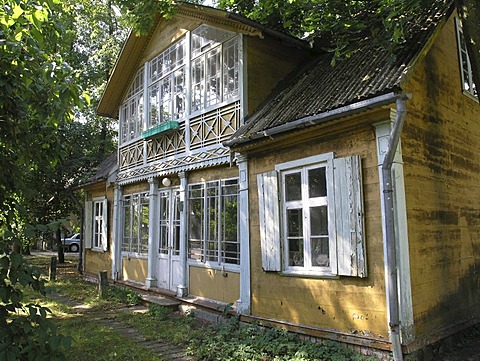 Wooden 19th century villa in the formerly classy baltic see resort Jurmala near Riga Latvia