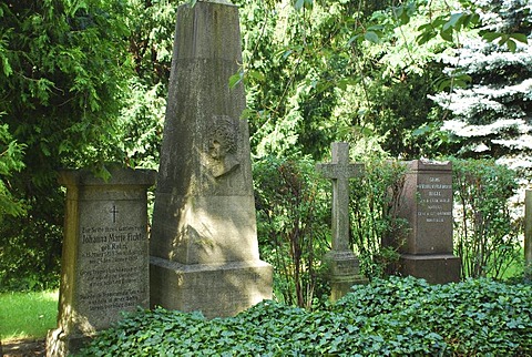 Graves of Georg Wilhelm Friedrich Hegel und Johann Gottlieb Fichte with wives Dorotheendtaedtischer Friedhof Berlin Mitte Germany