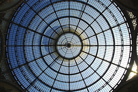 Glass dome Galeria Vittorio Emanuele II. Milan Lombardy Italy