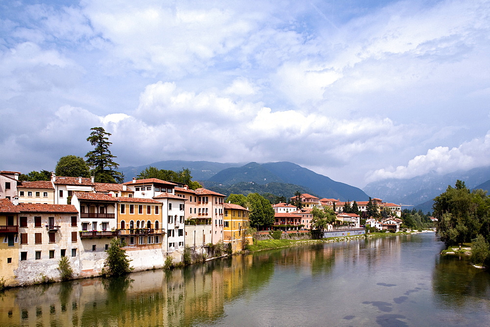 Bassano del Grappa on the Brenta River, Veneto, Italy, Europe