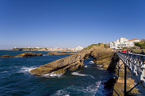 Rocky Coast, Lighthouse St. Martin, Biarritz, Basque Country, South France, France, Europe