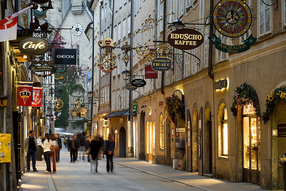 Getreidegasse alley, Salzburg, Austria, Europe