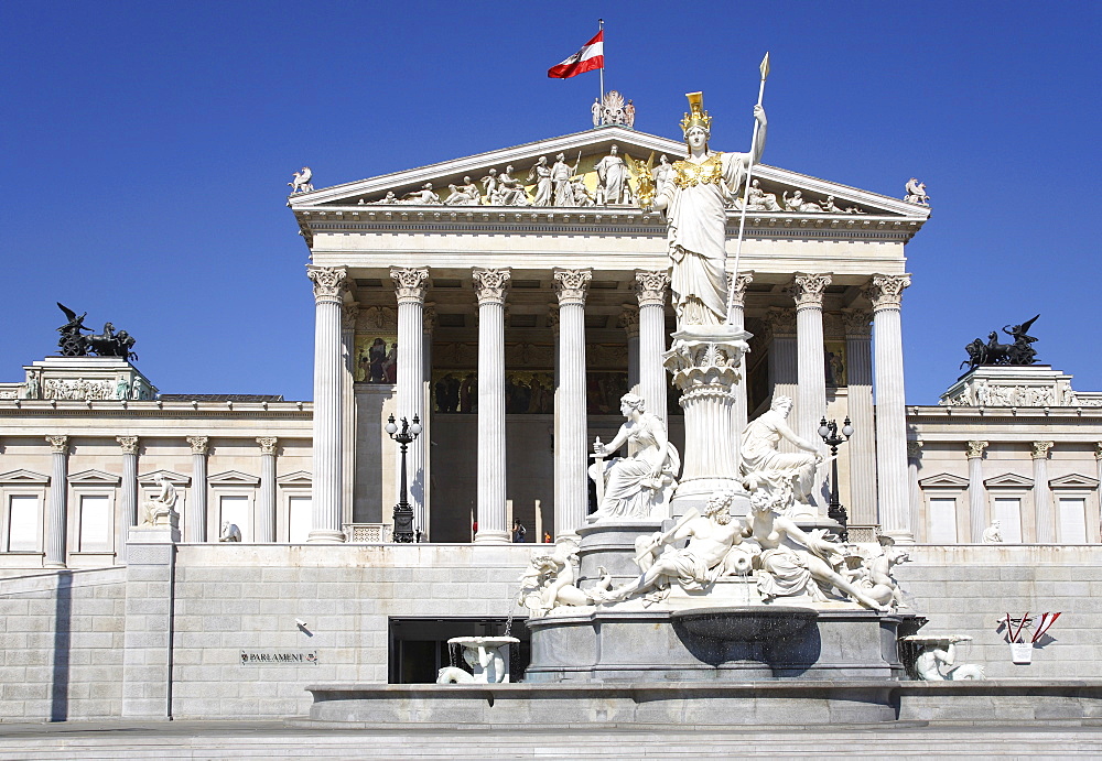 Statue of Athena, Pallas Athene, Parliament, Vienna, Austria, Europe