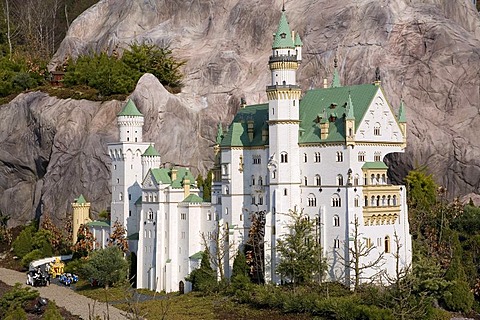 Neuschwanstein Castle made of Lego bricks, Legoland Park near Guenzburg, Germany