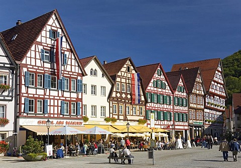 The marketplace of Bad Urach, Baden-Wuerttemberg, Germany