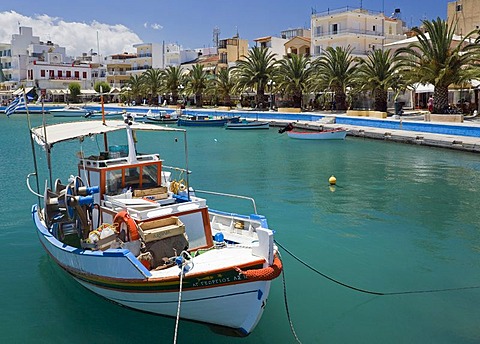 A boat in the port of Sitia, Crete, Greece