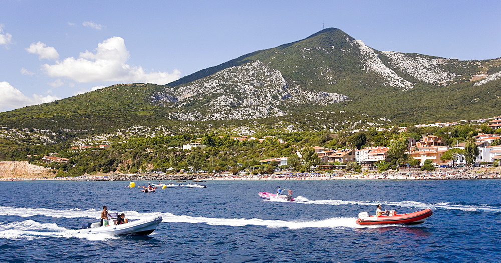Boats at Cala Gonone Bay, Sardinia, Italy
