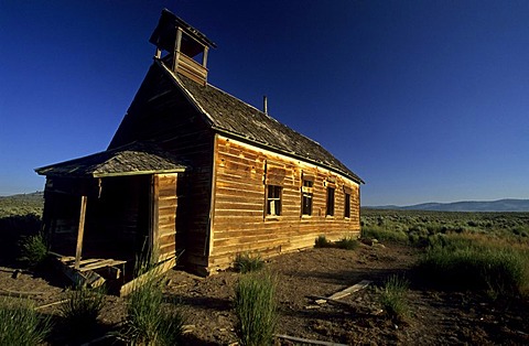 Historic school house of Silvies, Ponderosa Ranch, Oregon, USA