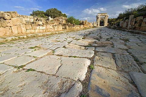 Triumph arch of Septimus Severus Leptis Magna, Libya, Unesco world heritage site