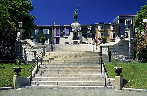 Small square at the seaside promenade in St. JohnÂ¥s, Newfoundland