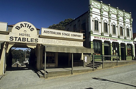 Main street in Sovereign Hill, Ballarat, Victorian Goldfields, Victoria, AUS