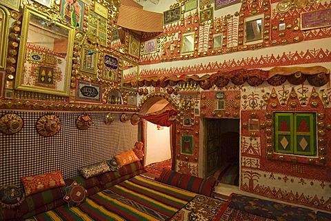 Living room of a traditional Tuareg house in Ghadames, Ghadamis, Libya