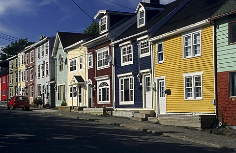 Colourful houses in the historic center of St JohnÂ¥s, Newfoundland