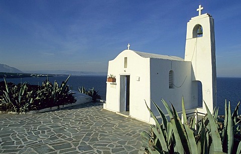 Small white church on the coast, Rafina, Sterea Ellada, Greece