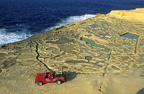 Historic saltworks at Reqqa Point, Gozo island, Malta