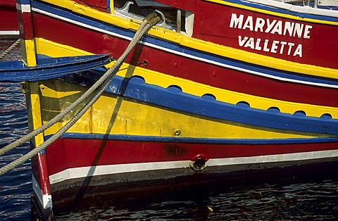 Colorful Luzzu boat, Malta