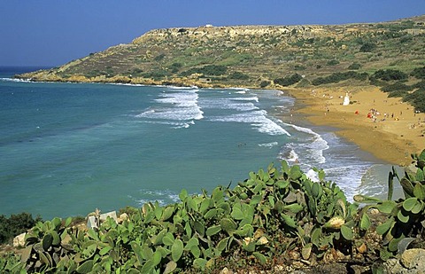 Beach at Ramla Bay, Gozo island, Malta