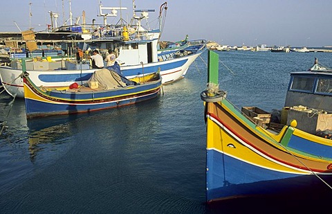 Fishing boats in the harbour of Marsaxlokk, Malta