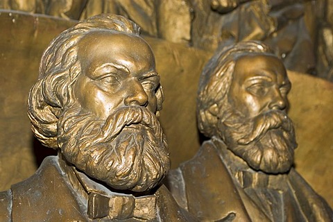 Karl Marx and Friedrich Engels at the National Museum of Bishkek, Kyrgyzstan