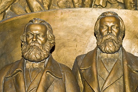 Karl Marx and Friedrich Engels at the National Museum of Bishkek, Kyrgyzstan