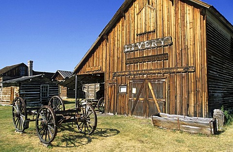 Historic building with shop in Nevada City, Montana, USA