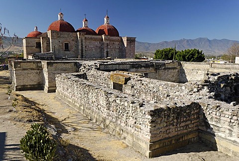 Church in the archeological site of Mitla, Lyobaa, Oaxaca, Mexico